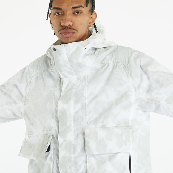 Nike Tech Pack Men's White gray watercolor Hooded sports Jacket windbreaker XL - Picture 2 of 15